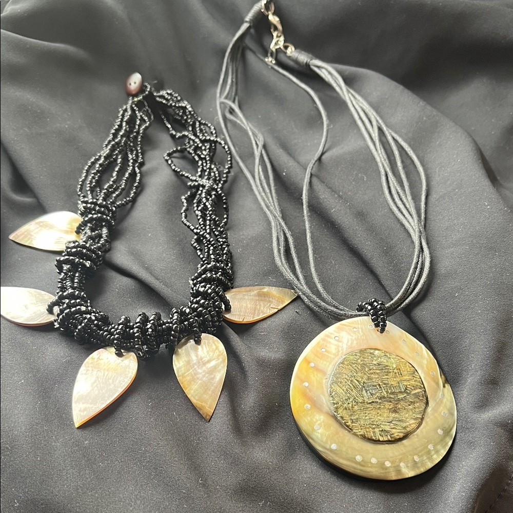 Beaded,shell, and stone necklace bundle